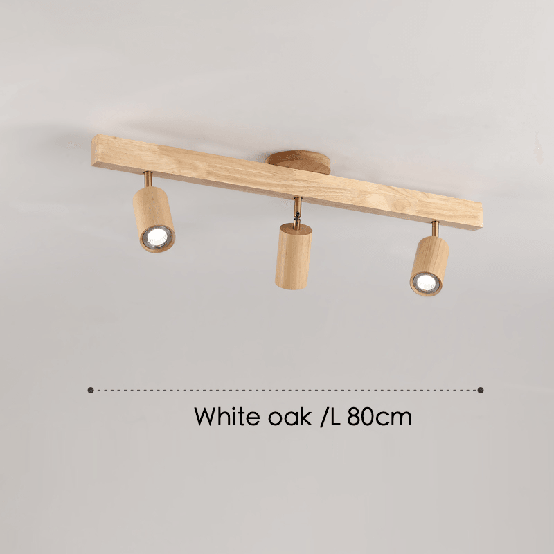 Adjustable Wood Ceiling Spotlight – Natural Timber Rotating Track Light for Living Room, Bedroom, Kitchen – Scandinavian Modern Flush Mount