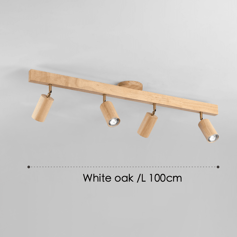 Adjustable Wood Ceiling Spotlight – Natural Timber Rotating Track Light for Living Room, Bedroom, Kitchen – Scandinavian Modern Flush Mount