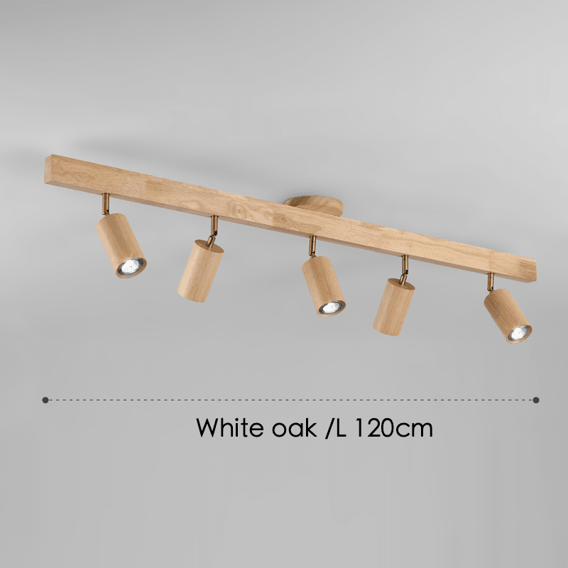 Adjustable Wood Ceiling Spotlight – Natural Timber Rotating Track Light for Living Room, Bedroom, Kitchen – Scandinavian Modern Flush Mount