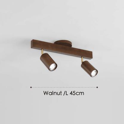 Adjustable Wood Ceiling Spotlight – Natural Timber Rotating Track Light for Living Room, Bedroom, Kitchen – Scandinavian Modern Flush Mount