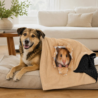 Ortekor Layered Minky Pet Comfort Blanket for Dog Beds, Quiet Corners & Noisy Moments