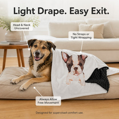Ortekor Layered Minky Pet Comfort Blanket for Dog Beds, Quiet Corners & Noisy Moments