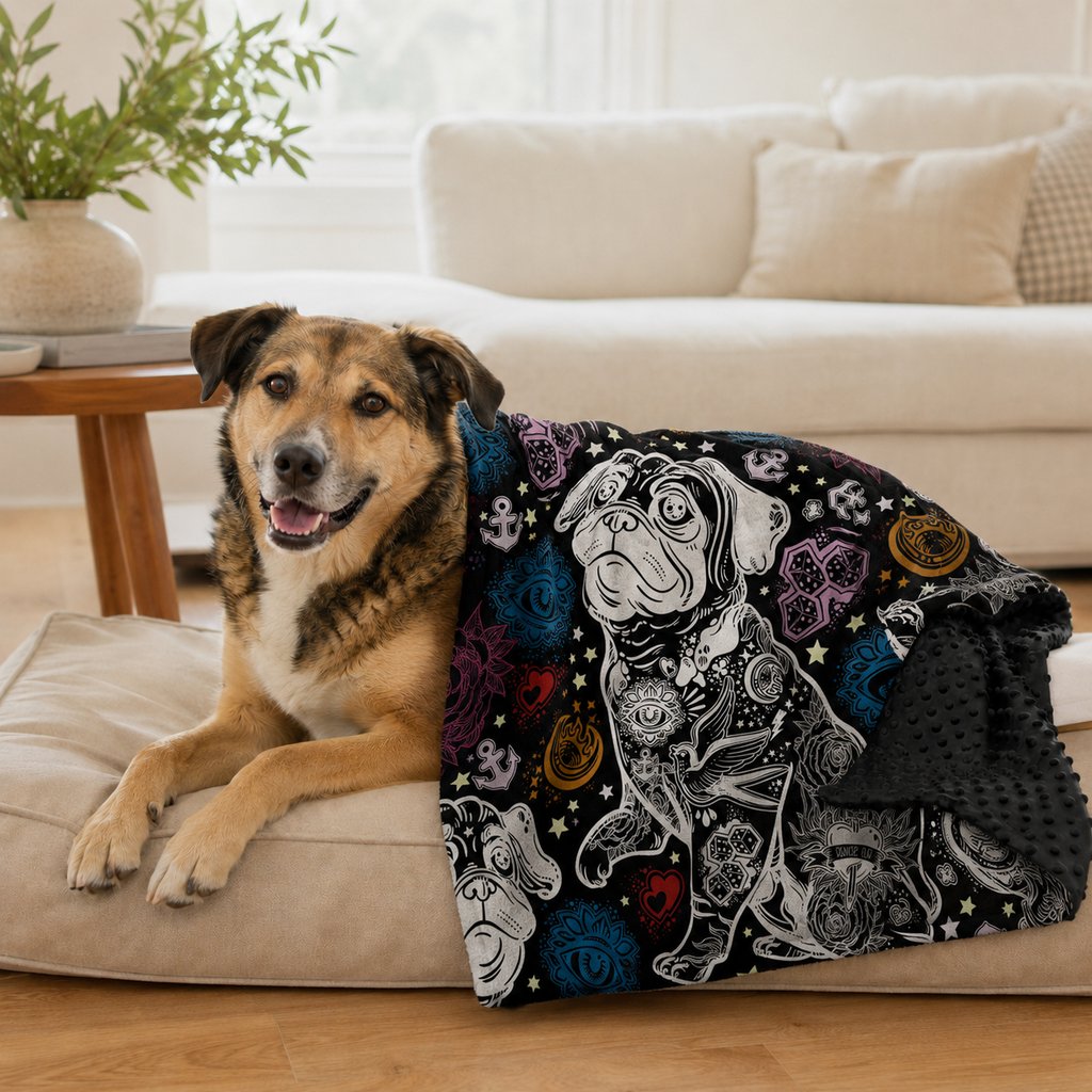 Ortekor Layered Minky Pet Comfort Blanket for Dog Beds, Quiet Corners & Noisy Moments