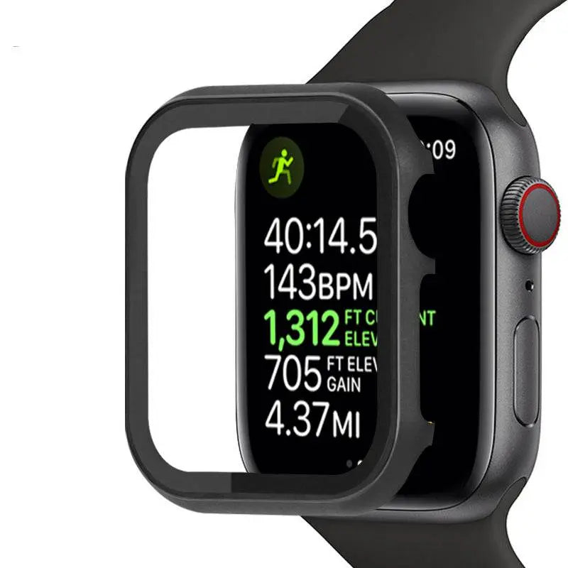 Reinforced Metal Armor Shell with Built-In Hardened Glass Display Shield for 40mm & 44mm Series 4/5/6, 38mm & 42mm Series 1/2/3
