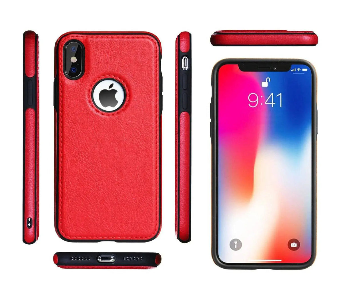 Vintage Leather iPhone Case | Precise Fit Shell for iPhone 6-XR with Raised Edges & Camera Protection | Grip-Enhanced Phone Cover