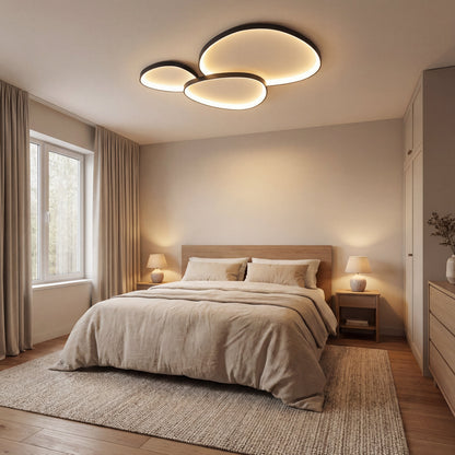LED Ceiling Light Fixture Modern Minimalist Design for Dining Room Bar Kitchen | Integrated Bulb Aluminum Acrylic Panel Flush Mount