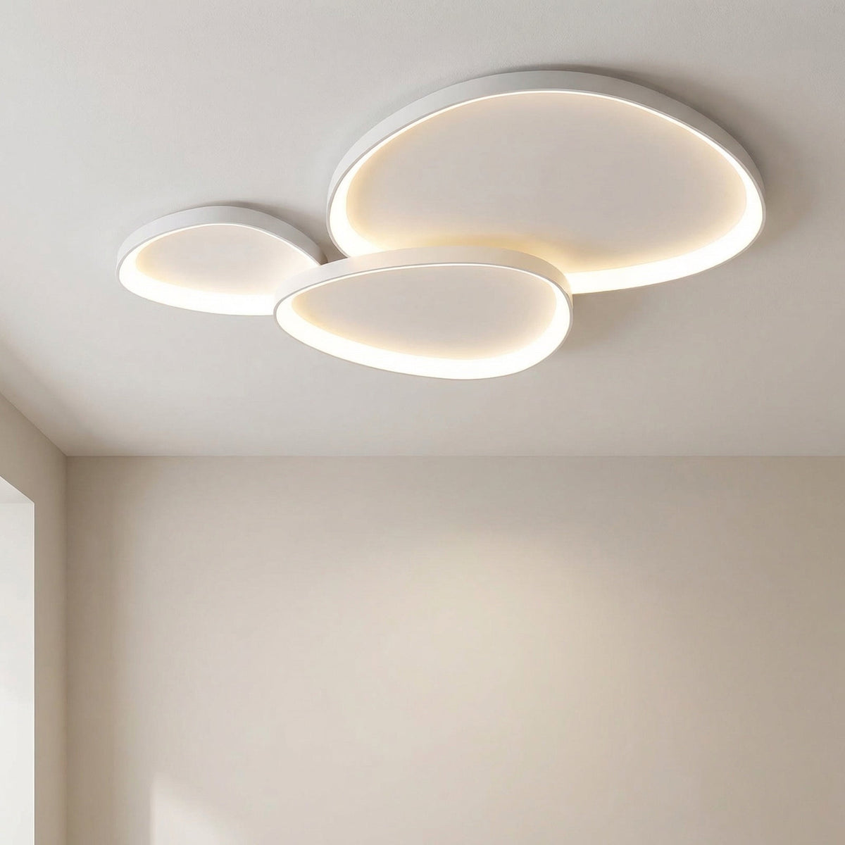 LED Ceiling Light Fixture Modern Minimalist Design for Dining Room Bar Kitchen | Integrated Bulb Aluminum Acrylic Panel Flush Mount