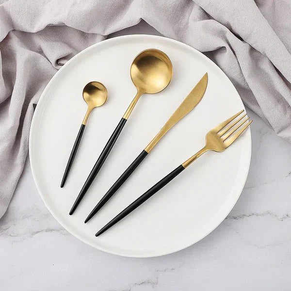 24-Piece Stainless Steel Flatware Set with Mirror Finish for Everyday & Formal Dining