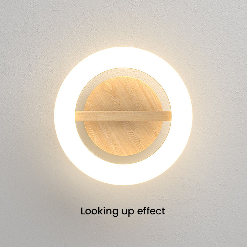 Flush Mount LED Disc Ceiling Light – Wood Finish Round Fixture for Bedroom, Hallway & Dining Room – 8-12 Inch Compact Low Profile Design