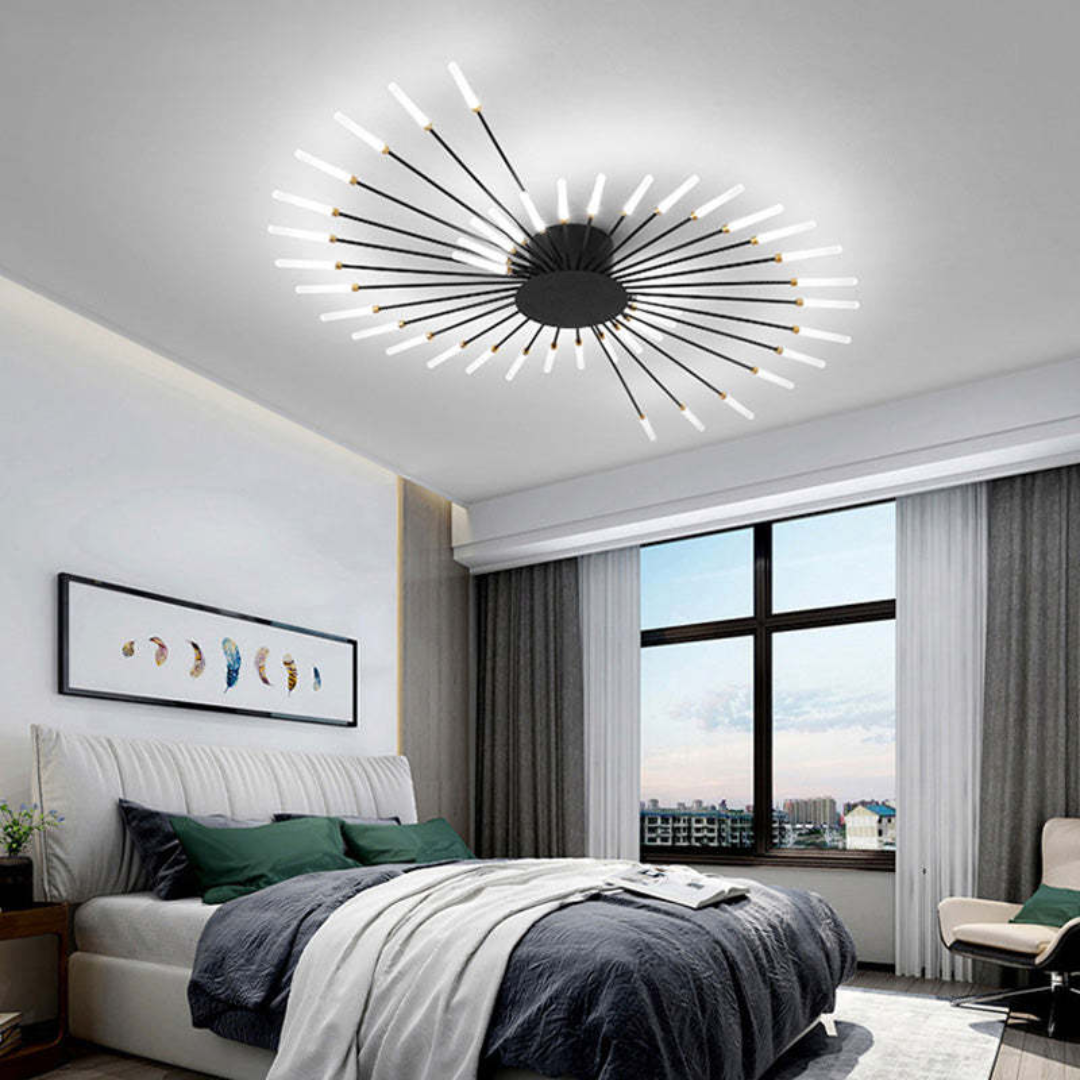 Large LED Ceiling Light Fixture with Multiple Bulbs for Living Room Bedroom Hotels White Metal Acrylic Flush Mount Indoor Lighting 10-16 Squ