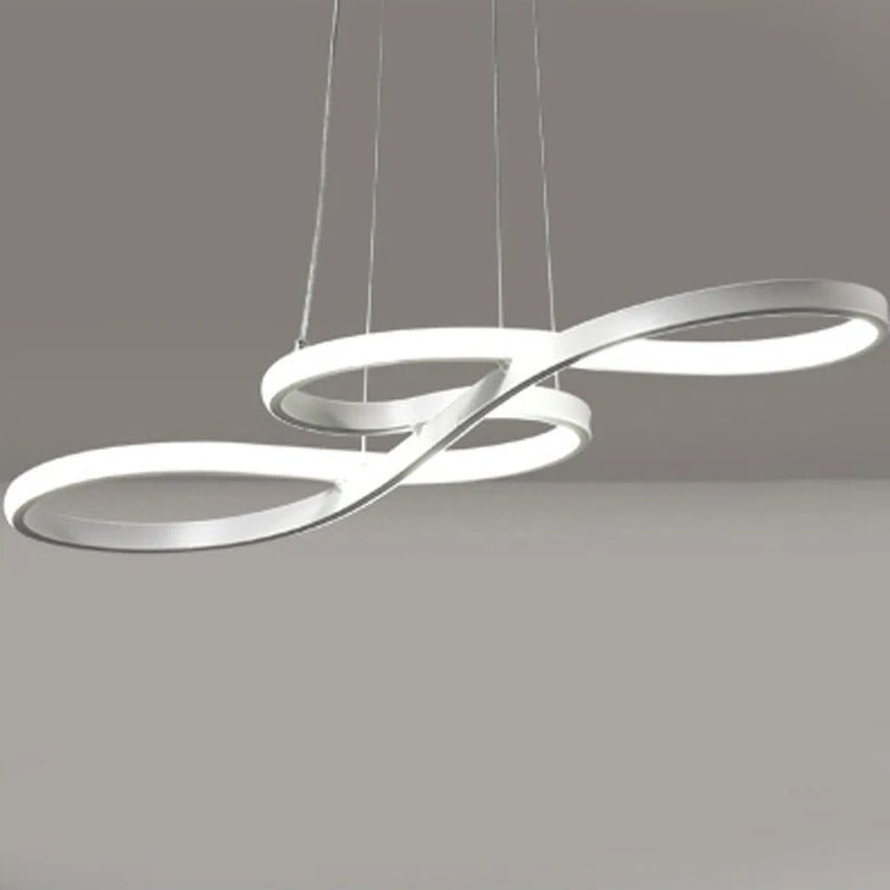Modern Circle Hanging Fixture with Remote Dimming for Dining Room & Kitchen Island Adjustable Height 47 in Black White Gold Finish Contempor