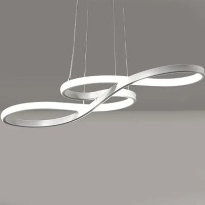 Modern Circle Hanging Fixture with Remote Dimming for Dining Room & Kitchen Island Adjustable Height 47 in Black White Gold Finish Contempor