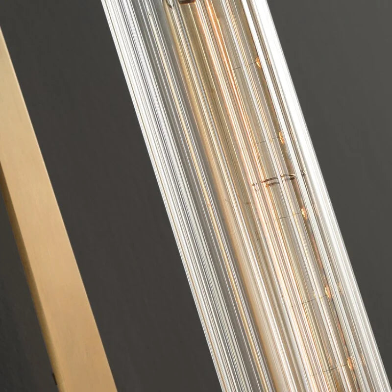 Vertical Glass Sconce with Gold Metal Frame 23 Inch LED Fixture for Bath Vanity Bedroom Hallway Ambient Illumination Contemporary Accent