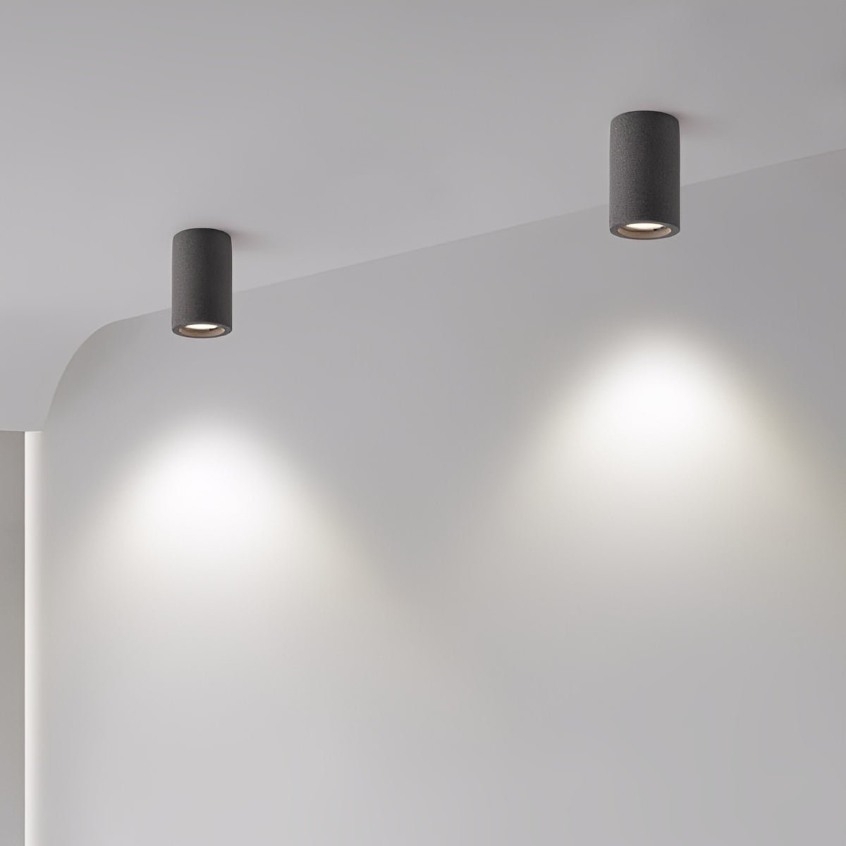 Cylinder Ceiling Spotlight Gray Aluminum GU10 7W LED for Kitchen Bedroom Living Room Hallway Modern Industrial Minimalist Architectural Acce