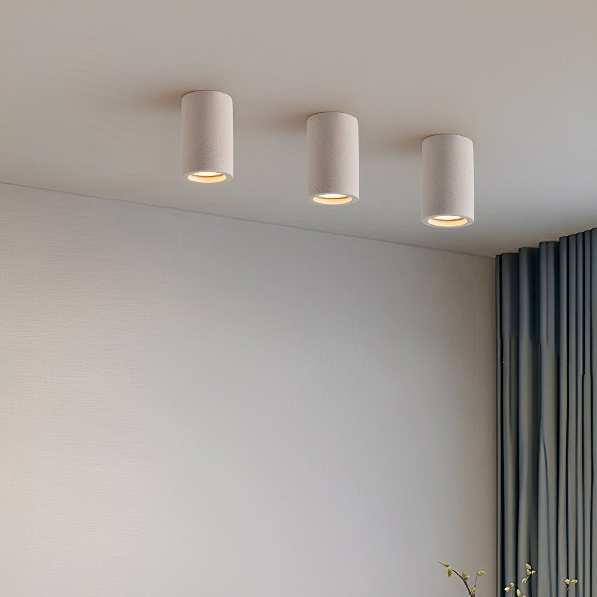 Cylinder Ceiling Spotlight Gray Aluminum GU10 7W LED for Kitchen Bedroom Living Room Hallway Modern Industrial Minimalist Architectural Acce