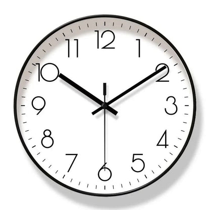 Quiet Sweep Round Timepiece 12-Inch Yellow Plastic Frame Silent Mechanism Scandinavian Style for Bedroom Office Kitchen Home