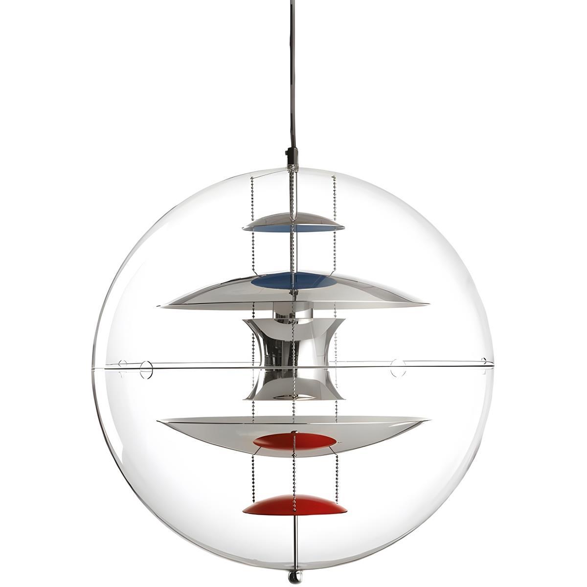 Lámpara colgante LED esférica de 16 pulgadas, acrílico transparente con interior dorado, lámpara colgante ajustable para isla de cocina, mesa de comedor, sala de estar y bar