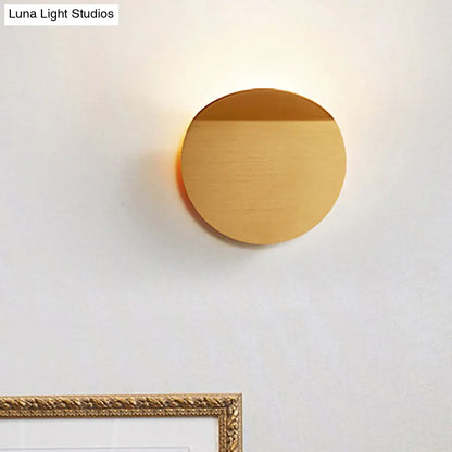 LED Wall Sconce Indoor Hallway Light Round Metal Fixture Black White Gray Gold Bronze Adjustable Brightness Corridor Entryway Hardwired