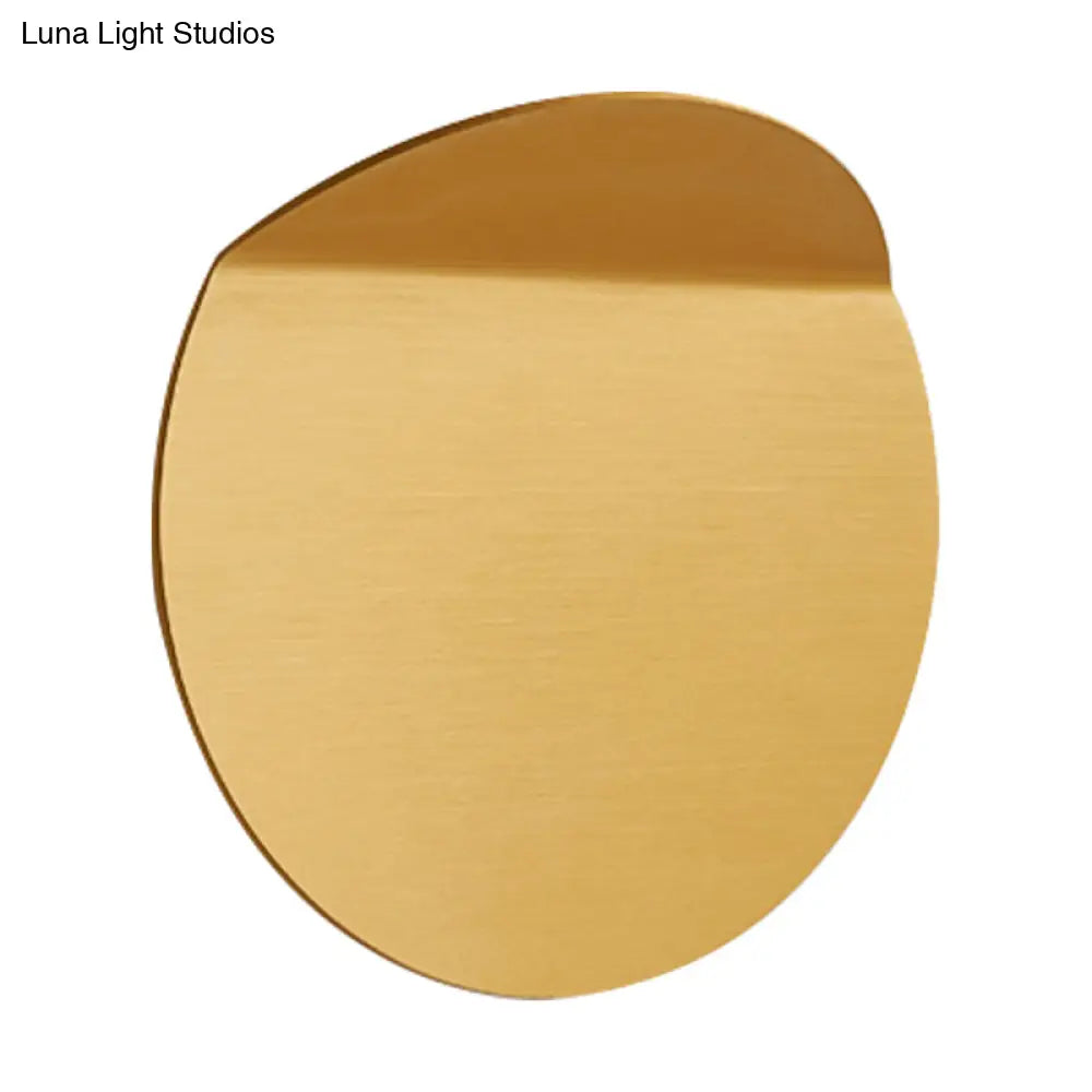 LED Wall Sconce Indoor Hallway Light Round Metal Fixture Black White Gray Gold Bronze Adjustable Brightness Corridor Entryway Hardwired