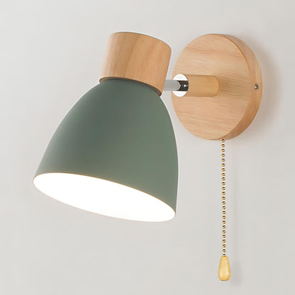 Nordic-Style Hardwired Sconce with Cord Pull – Diffused Glow for Bedroom, Hallway & Reading Spaces