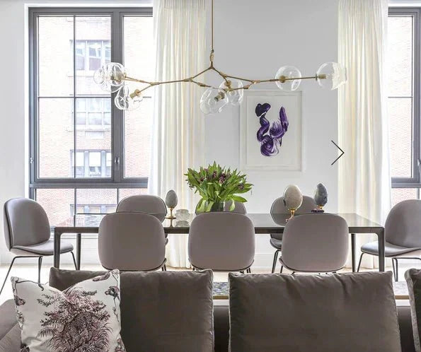 Branching Globe Chandelier with Smoky Glass Shades – Multi-Arm Statement Fixture for Dining Room & Kitchen Island Lighting