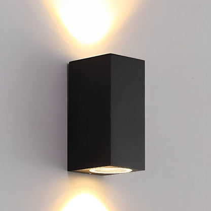 Outdoor LED Uplight Downlight Sconce 6W Aluminum Black Fixture Warm White for Patios Walkways Villa Facades Modern Architectural Accent