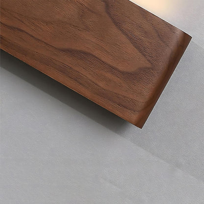 Aplique de pared LED rectangular de madera de nogal, 8 pulgadas, modos de luz ajustables, para dormitorio, pasillo, sala de estar, estilo moderno, minimalista, Japandi, escandinavo, interior