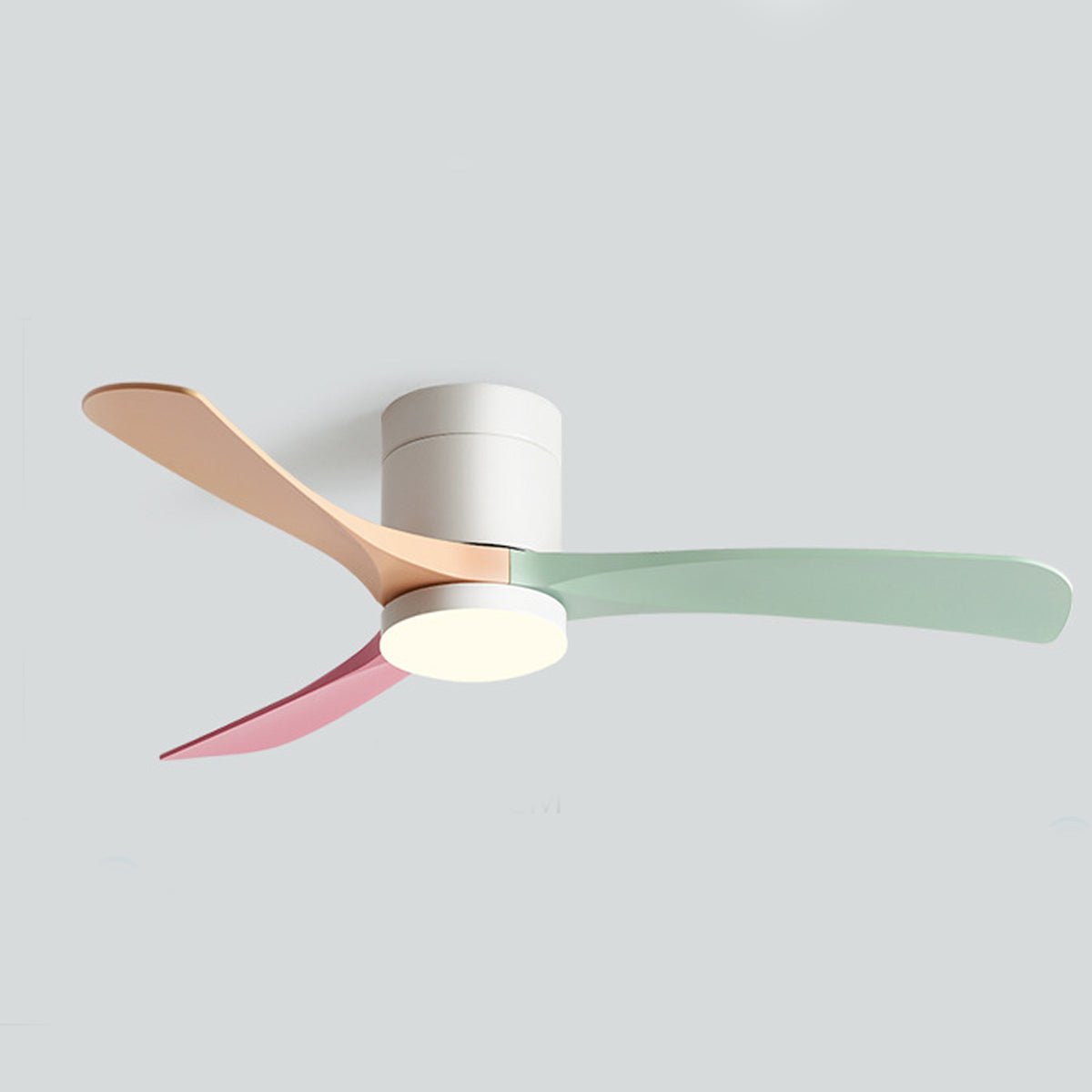 Reversible DC Motor Ceiling Fan with LED Light 38-56 Inch 6-Speed Remote Control Flush Mount for Bedroom Living Room Dining Room Year-Round