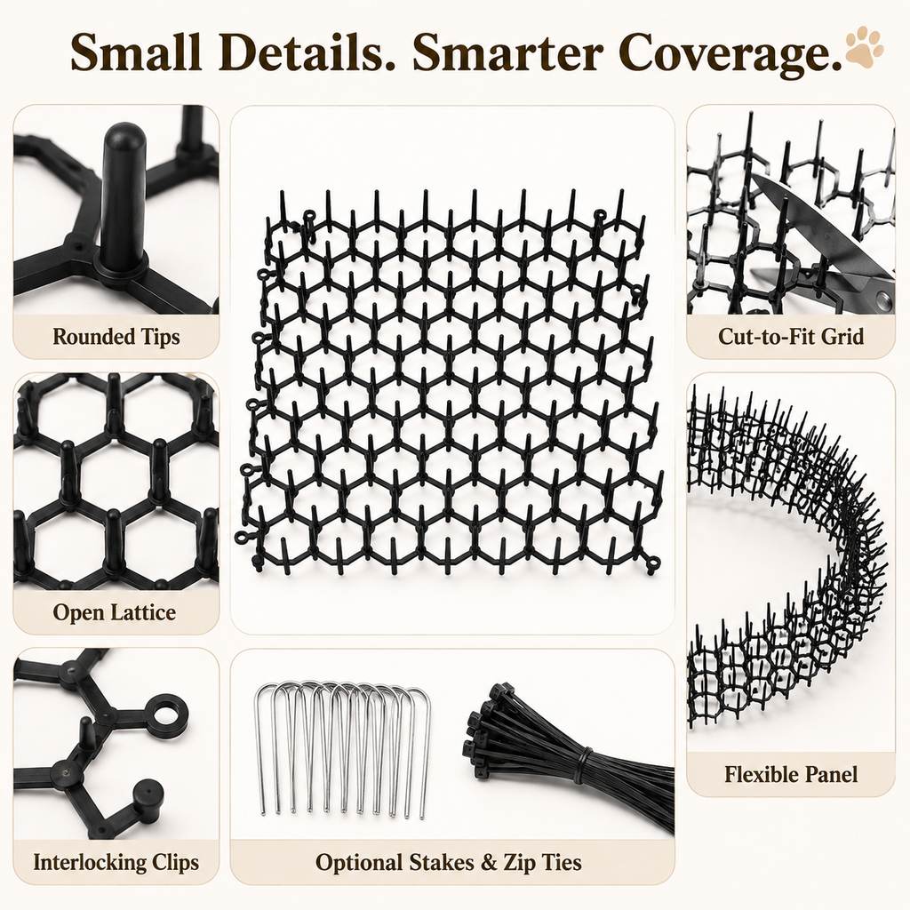 Ortekor Modular Cat Deterrent Mats for Sofas & Gardens - Helps Stop Scratching & Digging