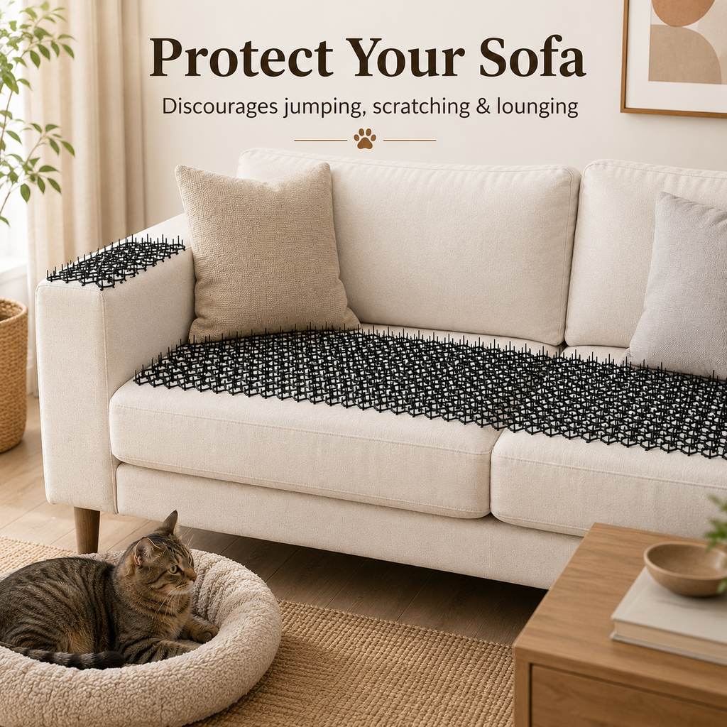 Ortekor Modular Cat Deterrent Mats for Sofas & Gardens - Helps Stop Scratching & Digging