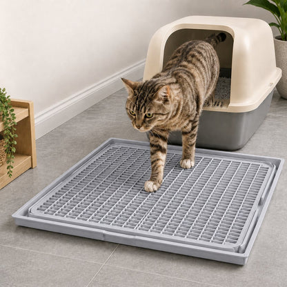 Ortekor Modular Cat Litter Mat for Litter Box Exits - Double-Layer Litter Trap for Cleaner Floors