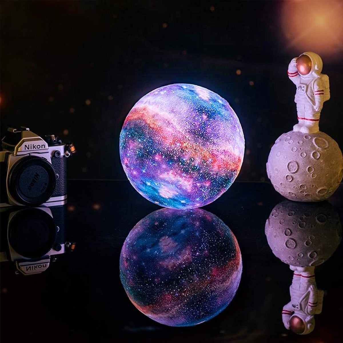 Rechargeable Star Projection Night Light – Touch Control LED Mood Lamp for Bedroom, Nursery & Relaxation – Portable Cordless Ambient