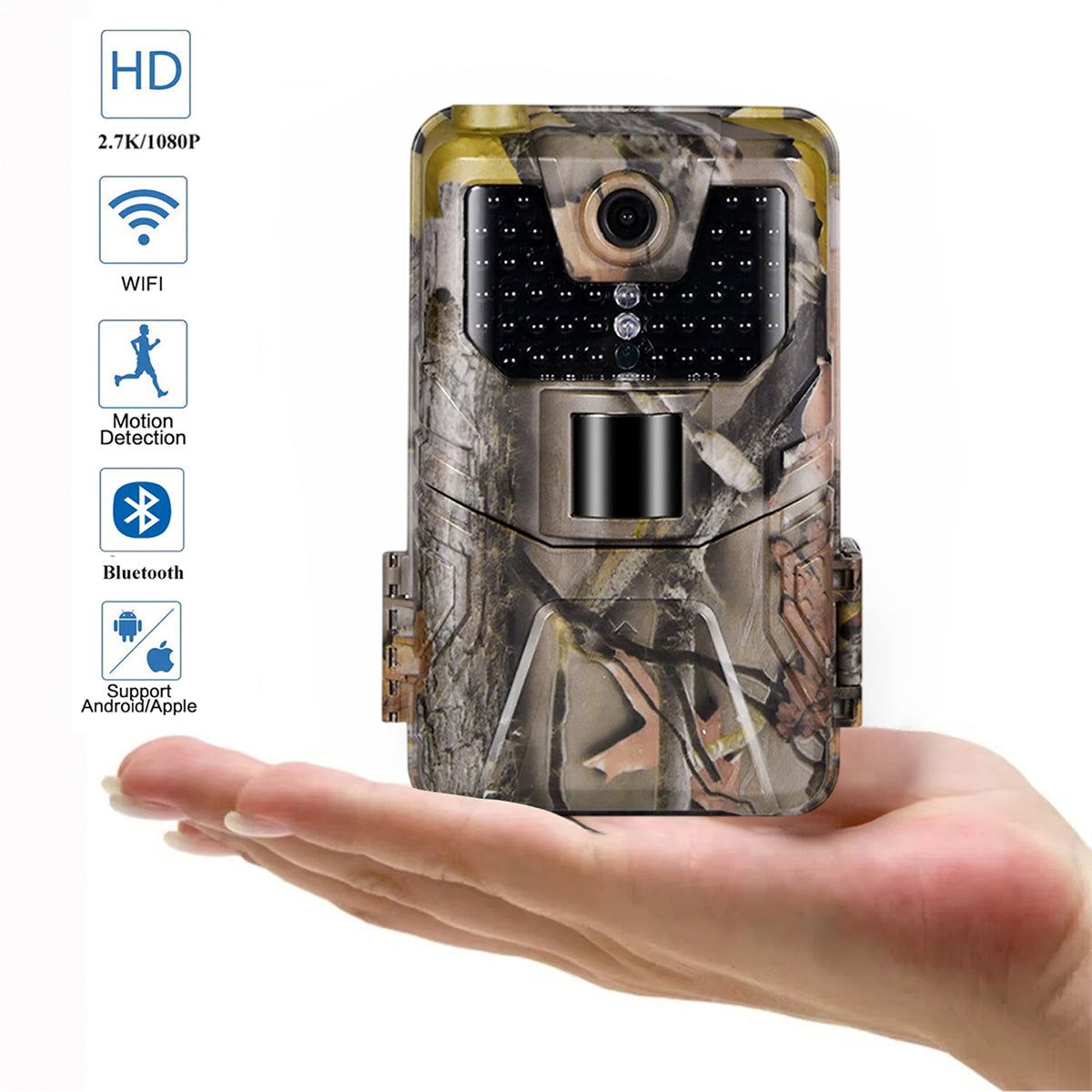 WiFi Trail Camera 1080P Night Vision Motion Activated with App Control for Backyard Monitoring and Deer Scouting