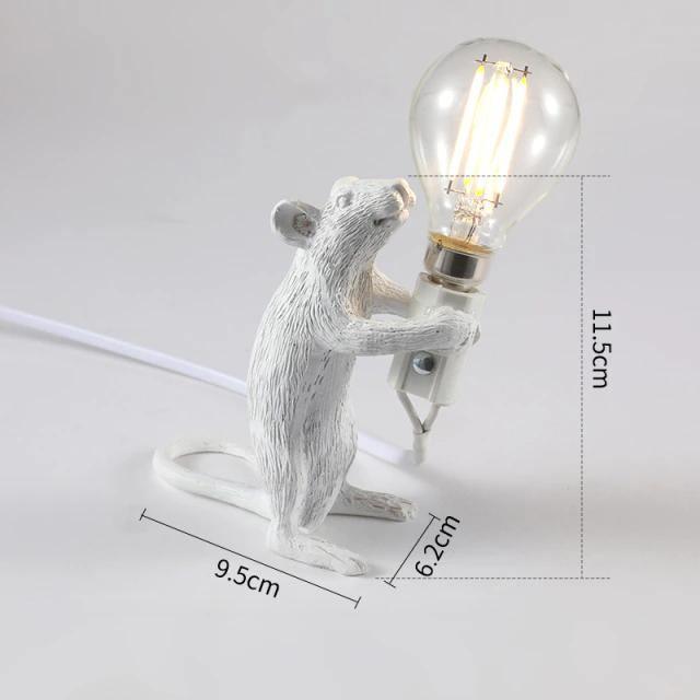 Whimsical Animal Figurine Desk Light with LED Bulb for Bedroom Nightstand Living Room Kids Room Accent Lighting Minimalist Decor