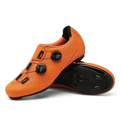 Dual-Dial Cycling Shoes for Road and Mountain Biking with Breathable Mesh Upper and Stiff Rubber Sole for Men and Women