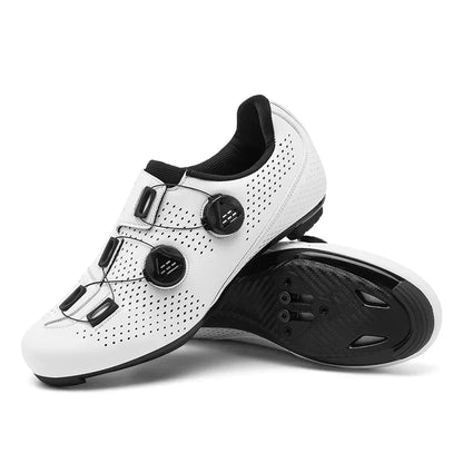 Dual-Dial Cycling Shoes for Road and Mountain Biking – Breathable Synthetic Leather with Rubber Sole for Men and Women