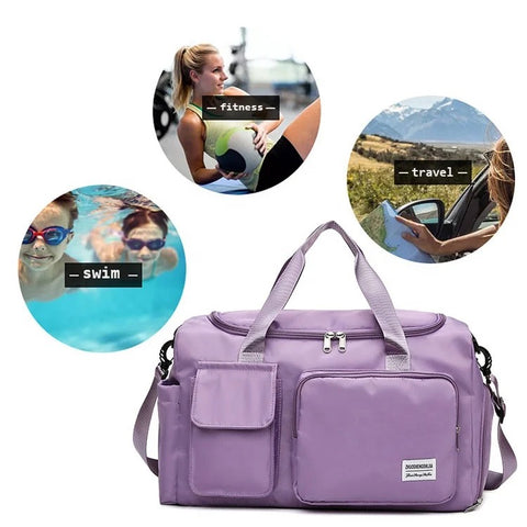 Travel Essentials | Multi-Pocket Gym Duffle Bag with Waterproof Design | Versatile Carrying for Organized Adventures