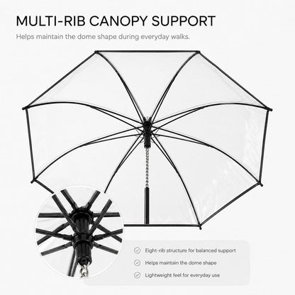 Ortekor Clear Dog Umbrella with Built-In Leash for Rainy Walks & Potty Breaks - Helps Reduce Wet-Coat Cleanup for Small Dogs