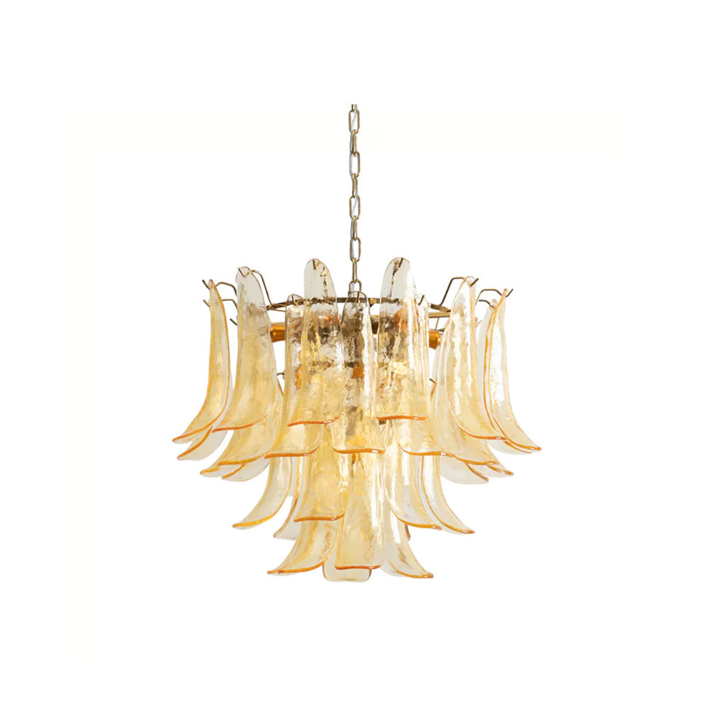 Multi-Arm Glass Pendant Light Fixture with E14 Sockets – Adjustable Height Hanging Lamp for Dining Room, Foyer & Living Room – Metal Frame w