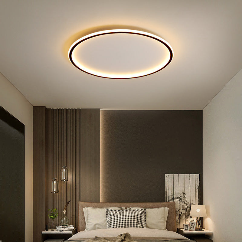 Minimalist Round LED Flush Mount Ceiling Light – Modern Scandinavian Style for Dining Room, Kitchen & Living Room – Aluminum Frame in