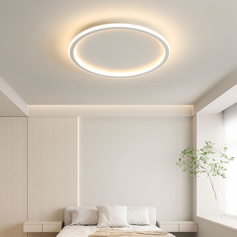 Minimalist Round LED Flush Mount Ceiling Light – Modern Scandinavian Style for Dining Room, Kitchen & Living Room – Aluminum Frame in