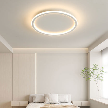 Minimalist Round LED Flush Mount Ceiling Light – Modern Scandinavian Style for Dining Room, Kitchen & Living Room – Aluminum Frame in