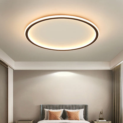 Minimalist Round LED Flush Mount Ceiling Light – Modern Scandinavian Style for Dining Room, Kitchen & Living Room – Aluminum Frame in