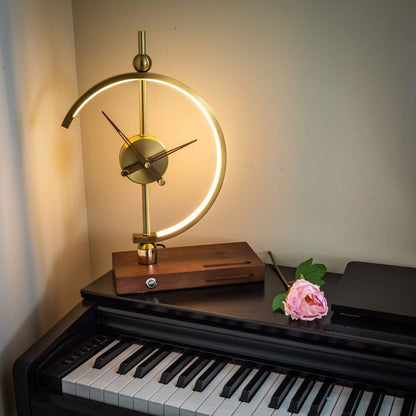 LED Desk Lamp with Wireless Charging Pad and Clock Display for Bedroom Nightstand Office Table Adjustable Brightness Qi Compatible 10W
