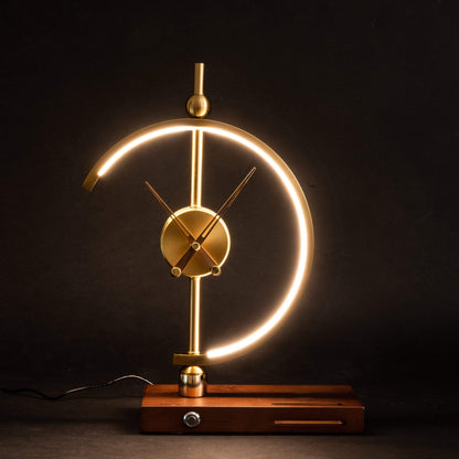 LED Desk Lamp with Wireless Charging Pad and Clock Display for Bedroom Nightstand Office Table Adjustable Brightness Qi Compatible 10W