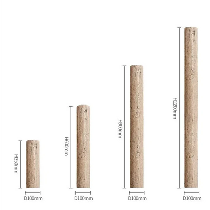 Travertine Stone LED Sconce Light 14 in Taupe Minimalist Fixture Bathroom Bedroom Hallway Vertical Indoor Japandi Corridor Ambient Lighting