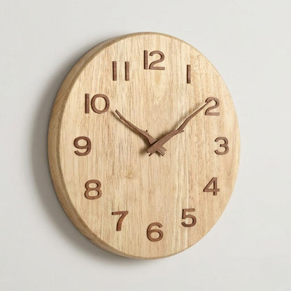 Whisper-Quiet Wooden Wall Clock – Handcrafted Timber Timepiece with Silent Sweep Movement for Living Room, Bedroom, Kitchen & Office Decor