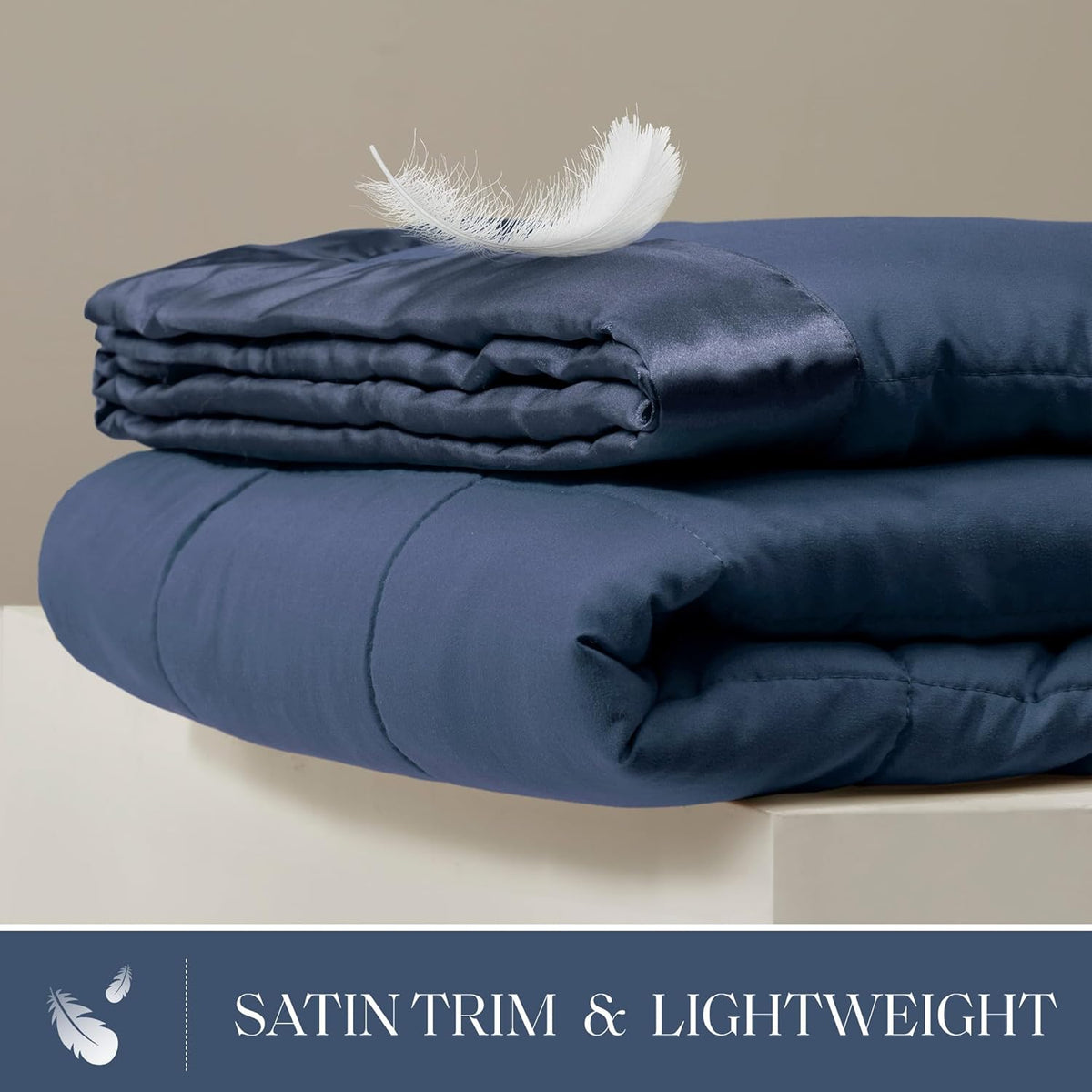 Colección Windom | Manta de plumón alternativo con tratamiento que absorbe la humedad | Cubrecama ligero y suave para todas las estaciones, ribete de satén