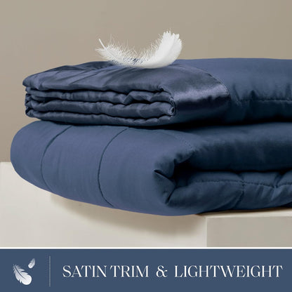 Colección Windom | Manta de plumón alternativo con tratamiento que absorbe la humedad | Cubrecama ligero y suave para todas las estaciones, ribete de satén