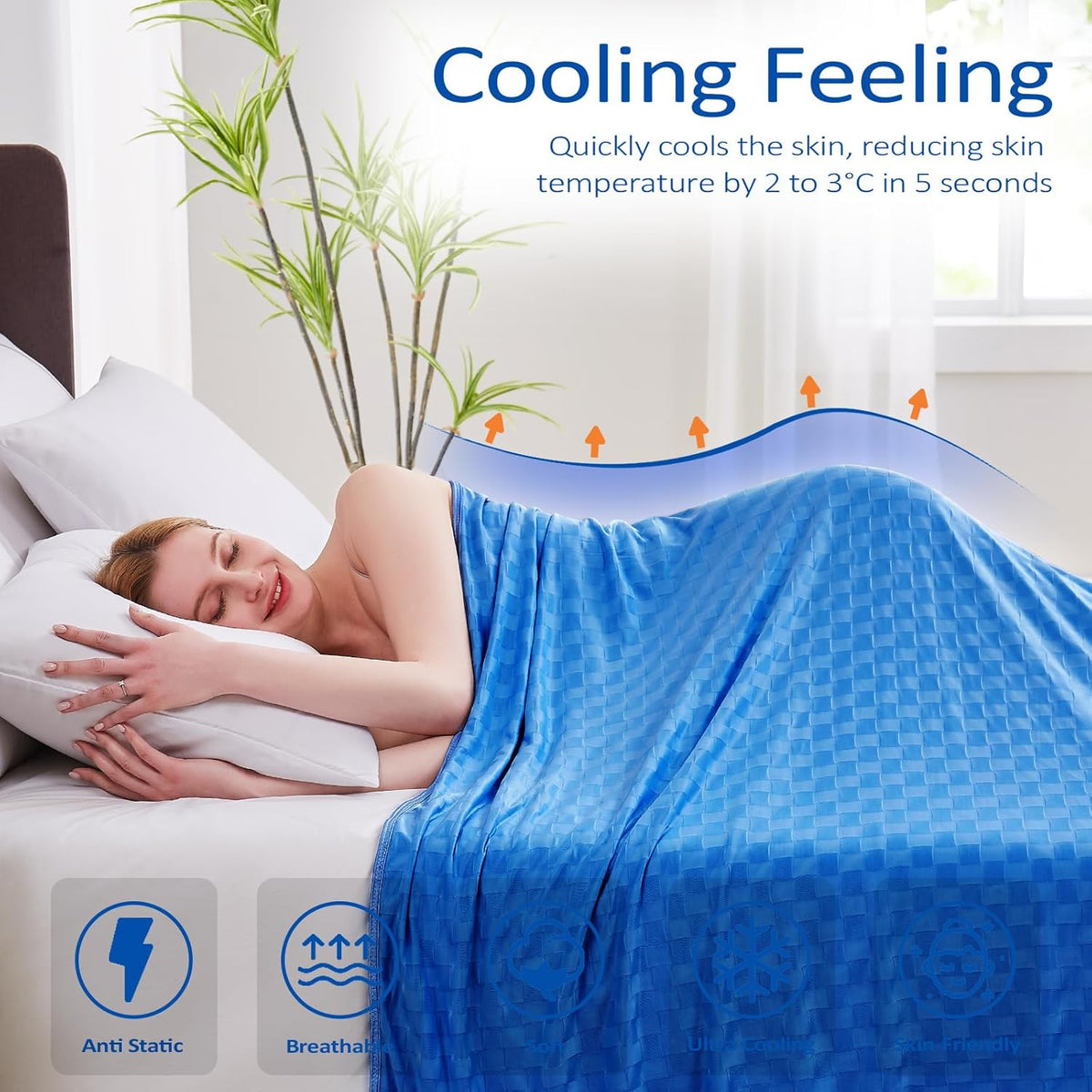 ChillEase | Manta refrescante con tecnología Arc-Chill para quienes pasan calor al dormir | Suave y transpirable para un confort durante todo el año